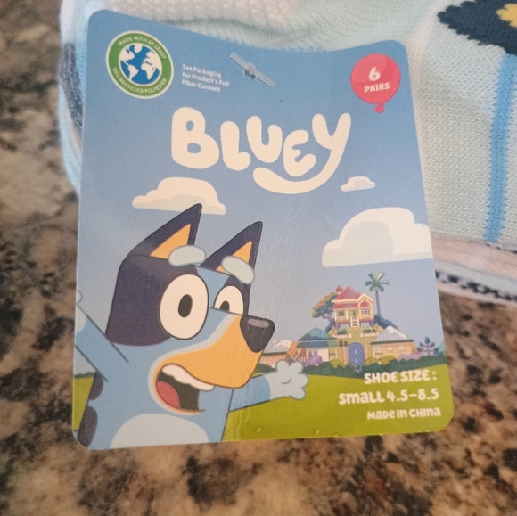 Bluey Kids Socks - Blue and White - Picture 2 of 4